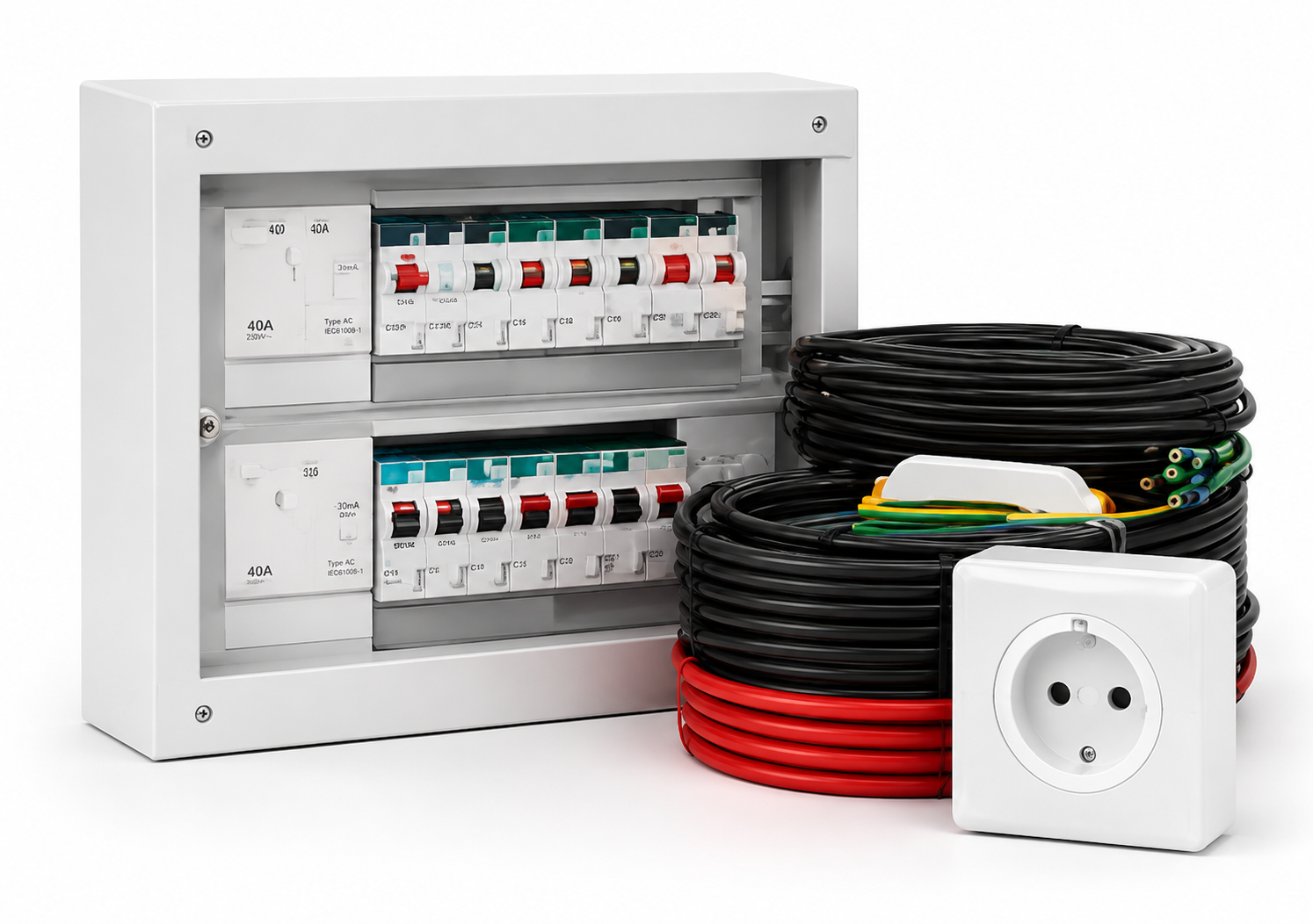 Coffret électrique complet avec disjoncteurs